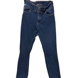 Bamboo Jeans Womens High Waisted Skinny Jeans Dark Wash Triple Button Size 15